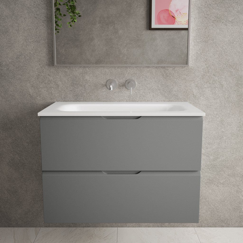 Tasca Two Drawer Vanity Unit Matt Dust 800mm 34 St John 34 St John Ltd
