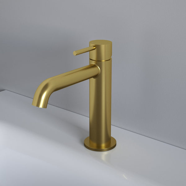 Modern Bathroom Single Lever Round Mono Mixer Tap Solid Brass Chrome Finish