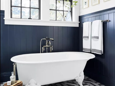Introducing the Navy and Gold Bathroom Trend