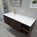 Single Drawer Walnut Vanity Unit & Basin 1200mm - Scanalato