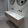Raffinata Two Drawer Vanity Unit With Beyondstone Double Basin - Oak 1400mm [Showroom image] image