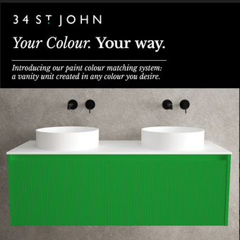 Scanalato Single Drawer Countertop Vanity Unit - Choose Your Own Colour 1200mm