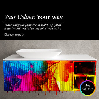 Scanalato Single Drawer Countertop Vanity Unit With Open Storage Space - Choose Your Own Colour 1200mm