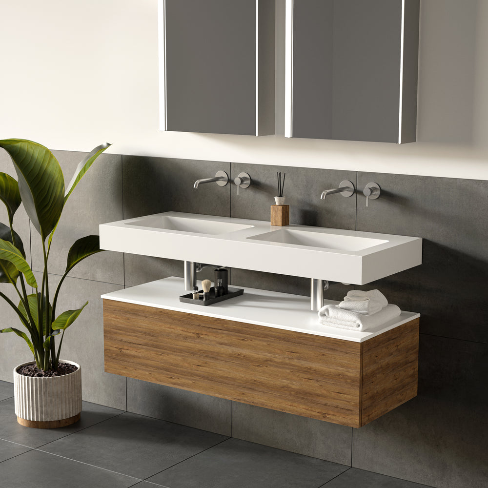 Bloc Wall Hung Beyondstone Double Basin - 1200mm