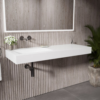 Bloc Wall Hung Left Handed Beyondstone Basin - 1200mm