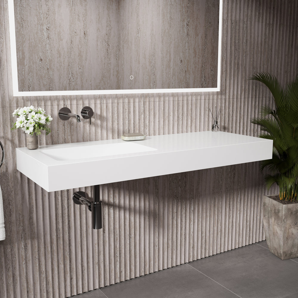 Bloc Wall Hung Left Handed Beyondstone Basin - 1200mm