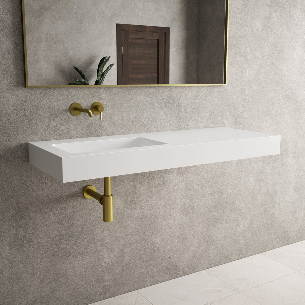Bloc Wall Hung Left Handed Beyondstone Basin - 1200mm