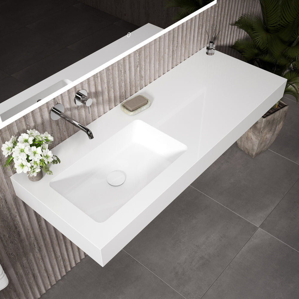 Bloc Wall Hung Left Handed Beyondstone Basin - 1200mm