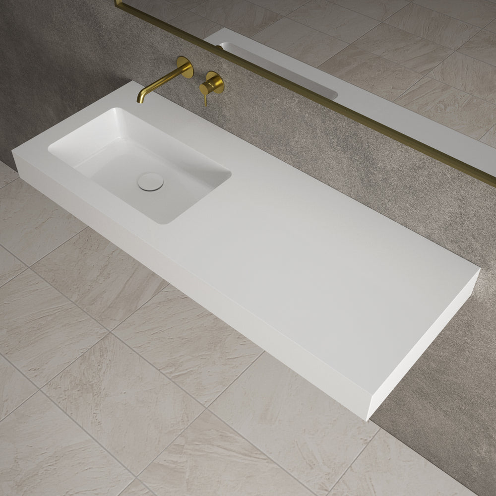 Bloc Wall Hung Left Handed Beyondstone Basin - 1200mm