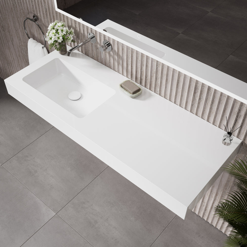 Bloc Wall Hung Left Handed Beyondstone Basin - 1200mm