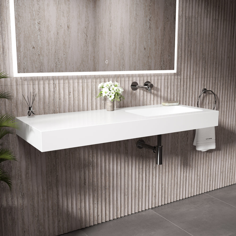 Bloc Wall Hung Right Handed Beyondstone Basin - 1200mm