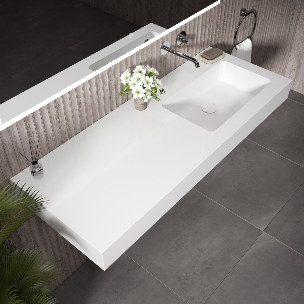 Bloc Wall Hung Right Handed Beyondstone Basin - 1200mm