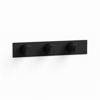 Tech Universal 3 Handle 2 Outlet Shower Valve Trim Set  - Matt Black