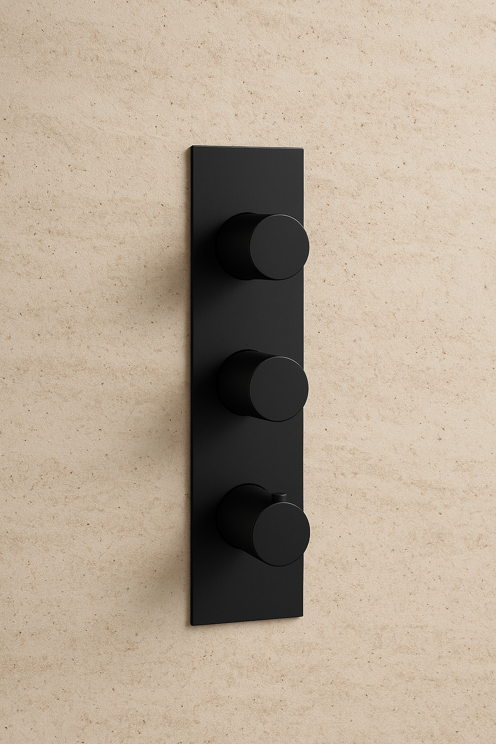 Tech Portrait 3 Handle 2 Outlet Thermostatic Trimset And Versobox - Matt Black