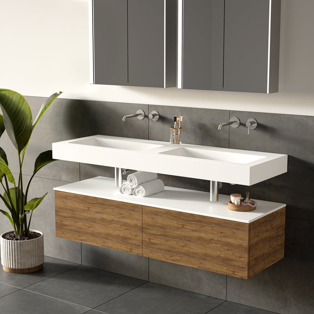Bloc Wall Hung Beyondstone Double Basin - 1400mm