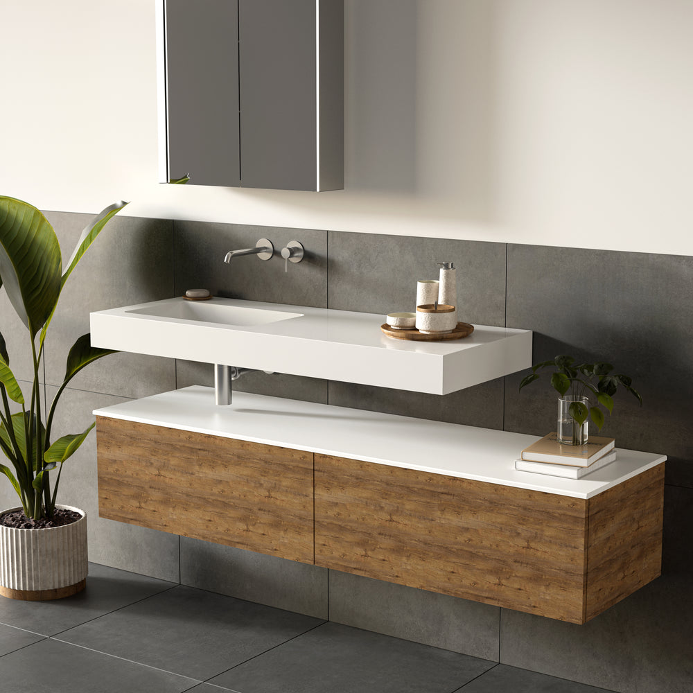 Bloc Wall Hung Left Handed Beyondstone Basin - 1200mm