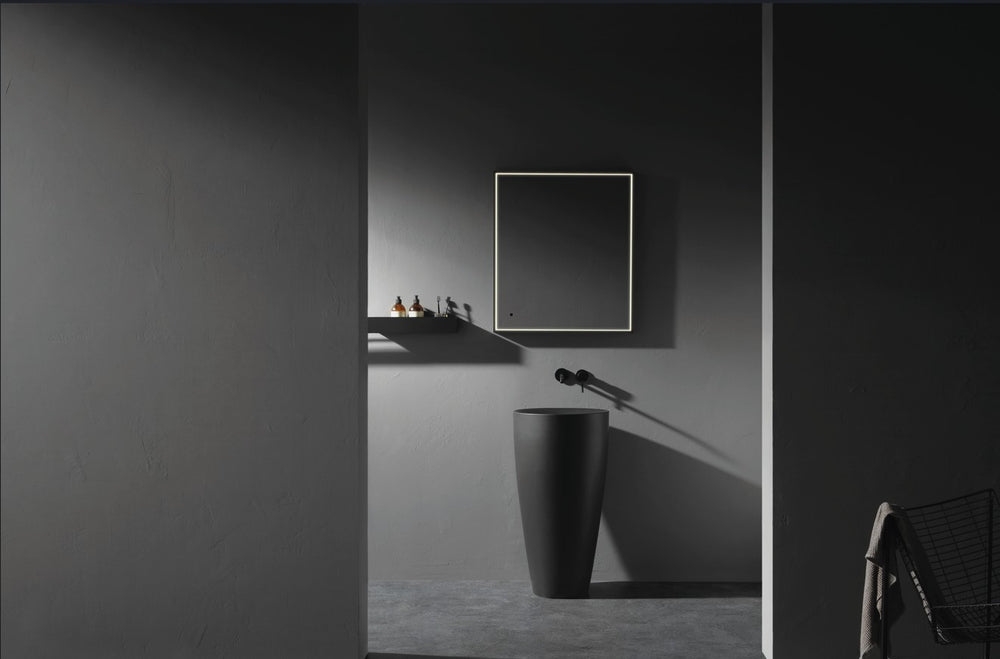 Passerina Square Steam Free Mirror - Brushed Brass 600x700mm