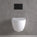 Primo Dolce Wall Hung Rimless Toilet, With Concealed Cistern Frame & Matt Black Flush Plate