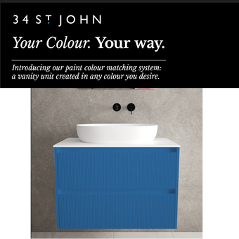 Scanalato Double Drawer Countertop Vanity Unit - Choose Your Own Colour 800mm