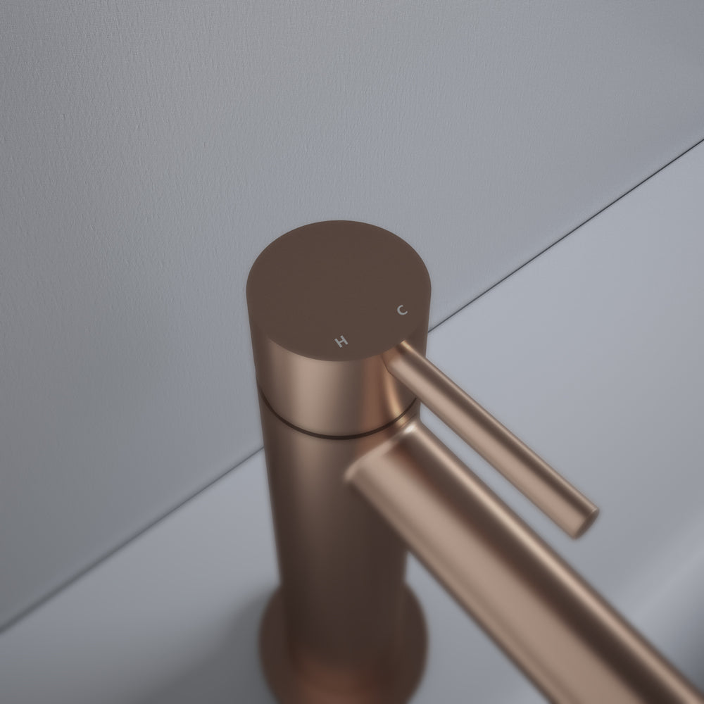 Monobloc Basin Mixer Tap - Brushed Copper