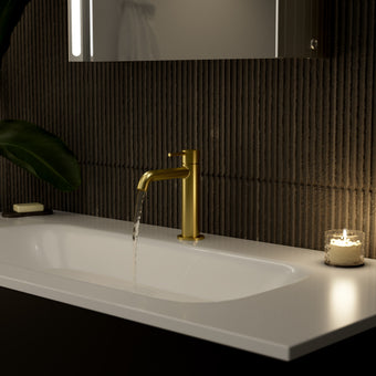 Monobloc Basin Mixer Tap - Brushed Brass