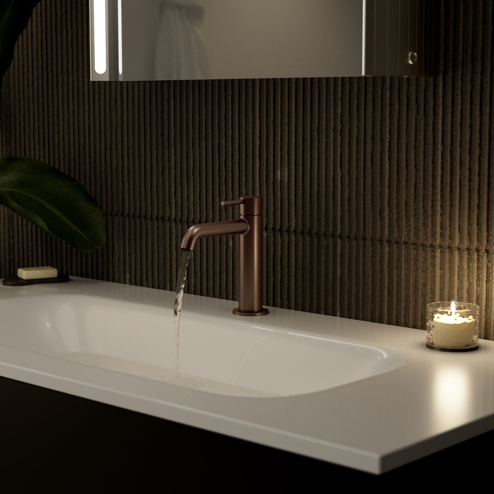 Monobloc Basin Mixer Tap - Brushed Copper