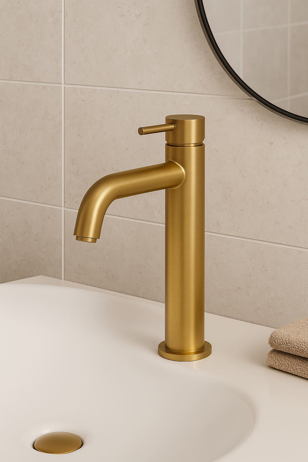 Elle Basin Mixer Tap - Brushed Brass