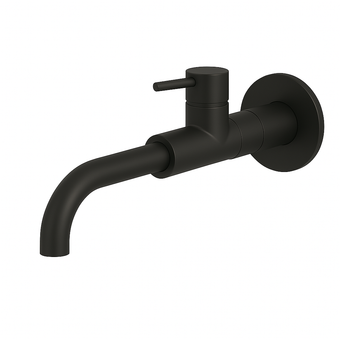 Elle Monobloc Wall Mounted Basin Mixer 1 Hole Tap - Matt Black
