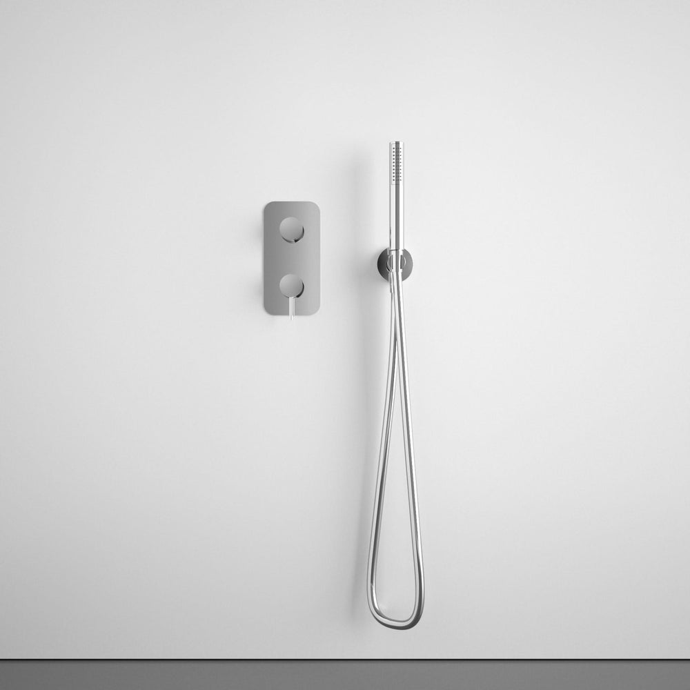 Wall Mounted Bath Mixer Tap Complete with Overflow Filler & Shower Kit - Chrome