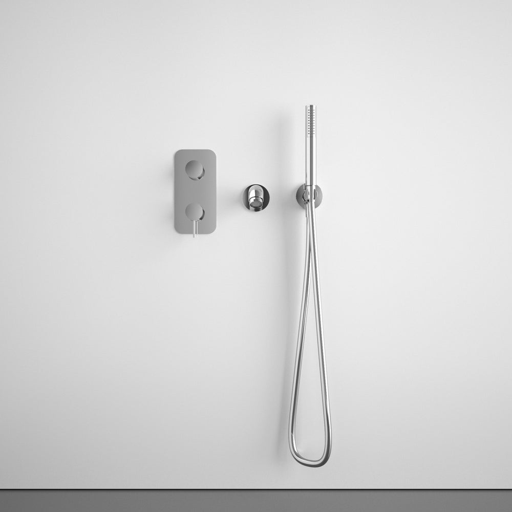 Wall Mounted Bath Mixer Tap Complete with Spout & Shower Kit - Chrome