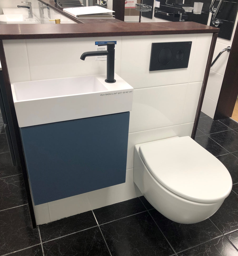 Primo Dolce Wall Hung Rimless Toilet, With Concealed Cistern Frame & Matt Black Flush Plate