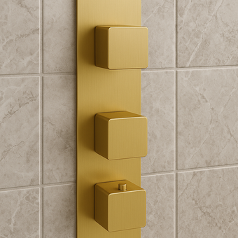 Profili Universal 3 Handle 2 Outlet & Versobox Trimset - Brushed Brass