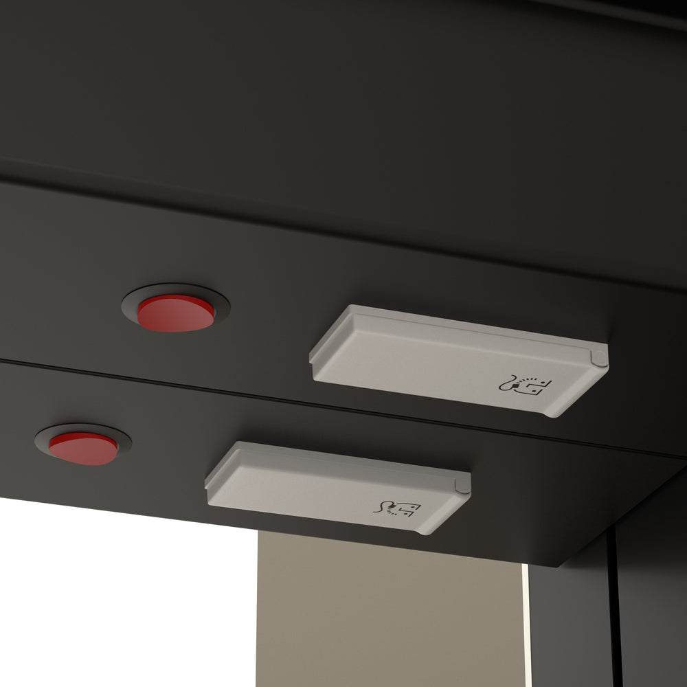 Fiano Steam-Free Modern Mirror Cabinet 600 x 700mm - Matt Black