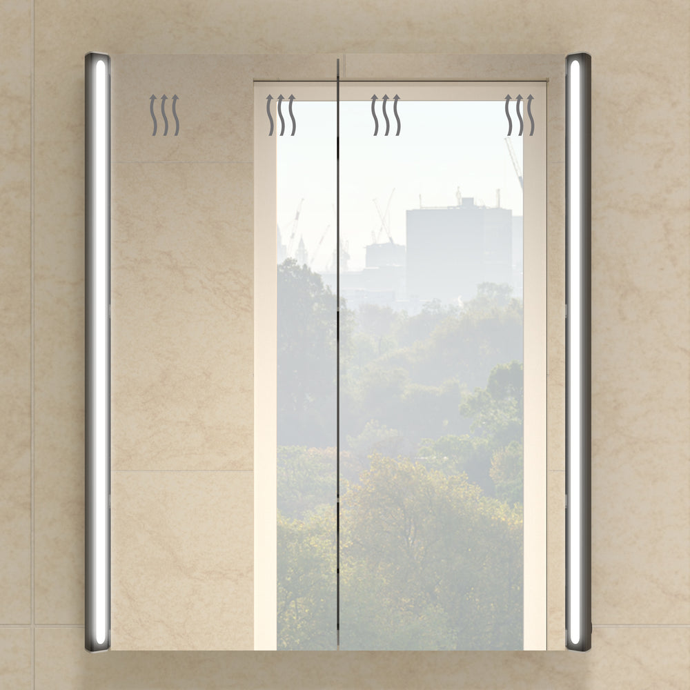 Corvina Modern Mirror Cabinet 700 x 700mm - Matt Black