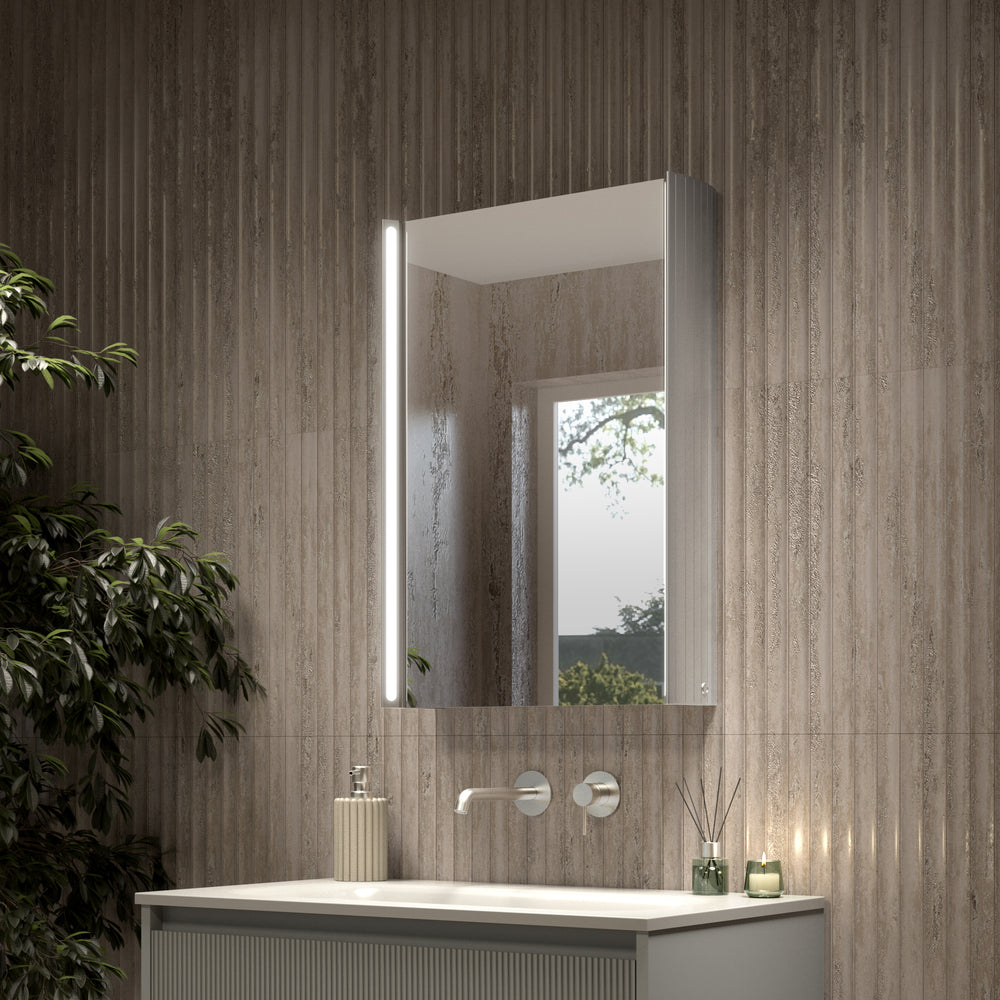 Corvina Modern Mirror Cabinet 500 x 700mm - Aluminium