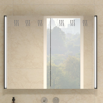 Corvina Modern Mirror Cabinet 900 x 700mm - Matt Black