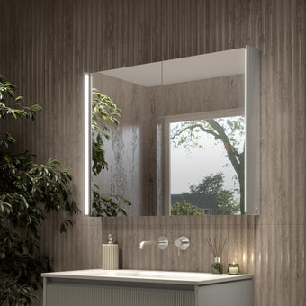 Corvina Modern Mirror Cabinet 900 x 700mm - Aluminium