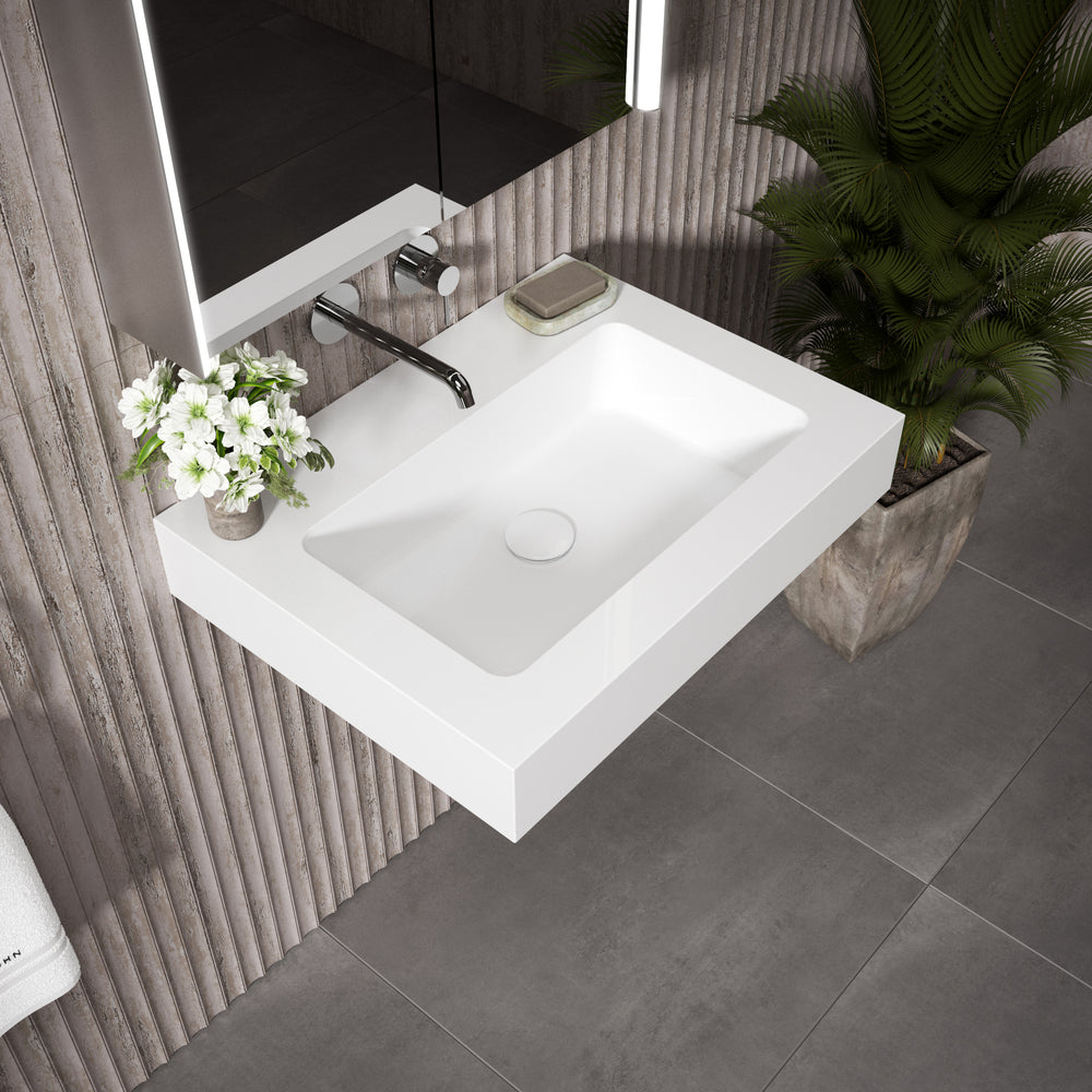 Bloc Wall Hung Beyondstone Basin - 600mm
