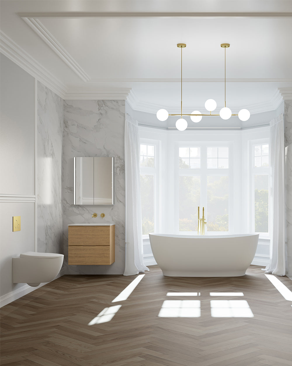 Tasca Two Drawer Vanity Unit With Beyondstone Basin - Oak 600mm