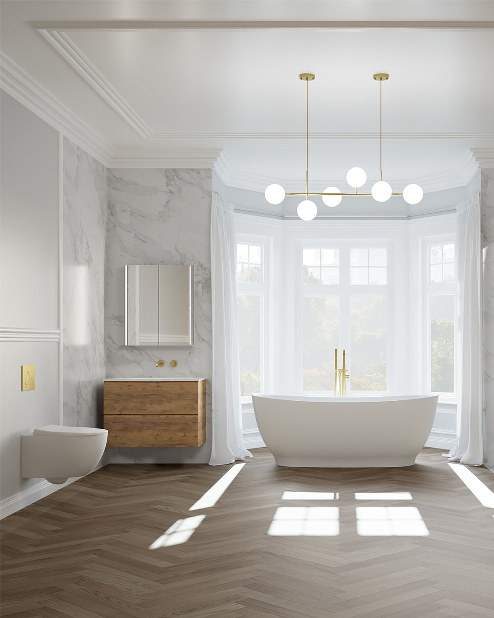 Tasca Two Drawer Vanity Unit  With Beyondstone Basin - Oak 800mm