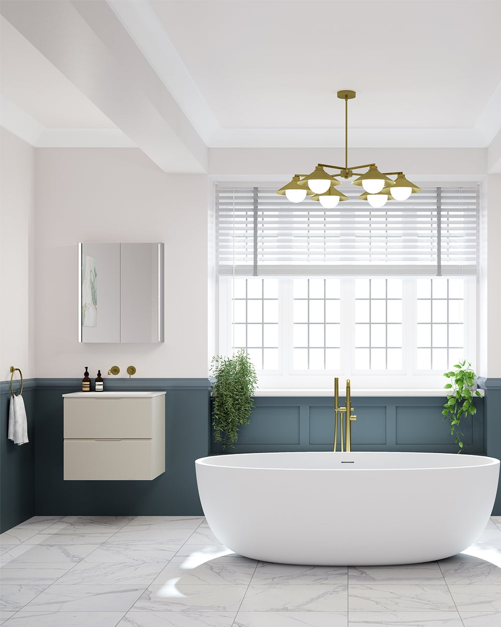 Tasca Two Drawer Vanity Unit With Beyondstone Basin - Matt Cashmere 600mm