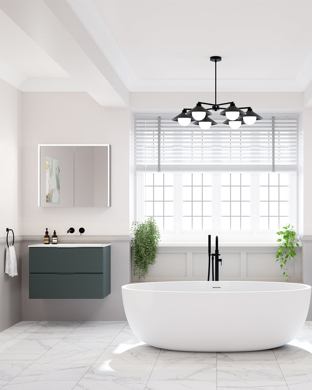 Tasca Two Drawer Vanity Unit With Beyondstone Basin - Matt Dark Green 600mm