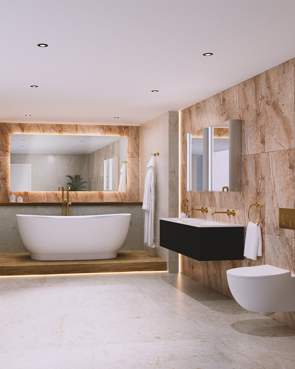 Raffinata One Drawer Vanity Unit With Beyondstone Double Basin - Matt Black 1200mm