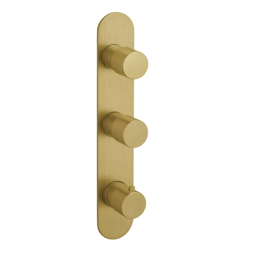 Pepe Universal 3 Handle 2 Outlet & Versobox Trimset - Brushed Brass