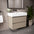 GSI Kube Bevel Slimline Double Drawer With Ceramic Basin - Cashmere 800mm x 470mm