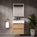GSI Kube Bevel Slimline Double Drawer Vanity Unit With Ceramic Basin - Oak (Pacific Walnut) 600mm x 370mm