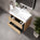 GSI Kube Bevel Slimline Double Drawer Vanity Unit With Ceramic Basin - Oak (Pacific Walnut) 800mm x 470mm