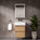 GSI Kube Bevel Slimline Double Drawer Vanity Unit With Ceramic Basin - Oak (Pacific Walnut) 500mm x 470mm