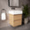 GSI Kube Bevel Slimline Double Drawer With Ceramic Basin - Oak 500mm x 470mm