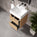 GSI Kube Bevel Slimline Double Drawer Vanity Unit With Ceramic Basin - Oak (Pacific Walnut) 500mm x 470mm